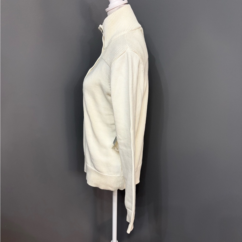 VTG Y2K Lauren Ralph Lauren Ivory Knit Sweater Metal Crest Buttons NWT  L - Picture 5 of 16
